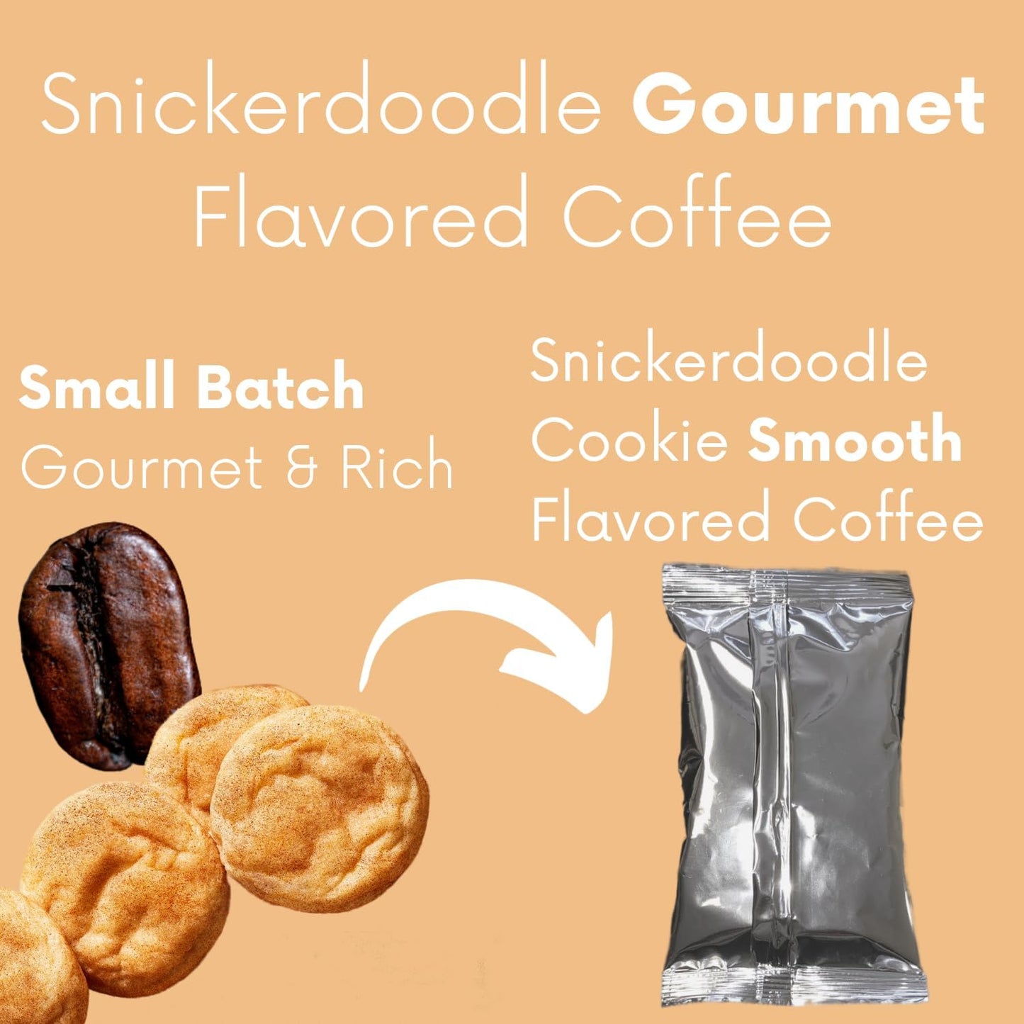 SARASOTA COFFEE & TEA CO. Gourmet Coffee Ground Packets, Snickerdoodle, Low Acid, 2 oz Bags, 12 Count