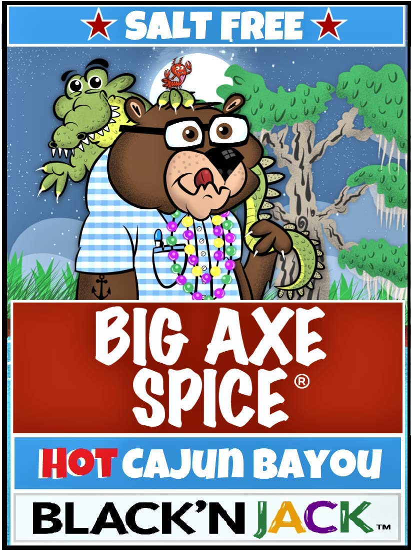 Big Axe Spice Black'Njack - Cajun, Blackening Seasoning Salt Free, Gluten Free, Sugar Free, Preservative Free - Vegan, Kosher &
