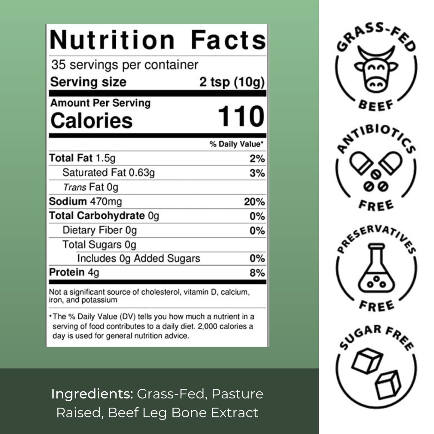 Best Bone Broth Beef Bone Broth Concentrate, Grass Fed, 12.35 Ounce, 35 Servings, Keto & Paleo Friendly, Just Add Water