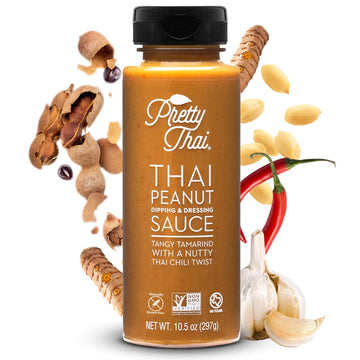 Pretty Thai Peanut Sauce  Gluten Free Certified Non-GMO Vegan Authentic Stir Fry  Dressing  Rice Seasoning  Condiment & Dipping Sauce  100% Natural