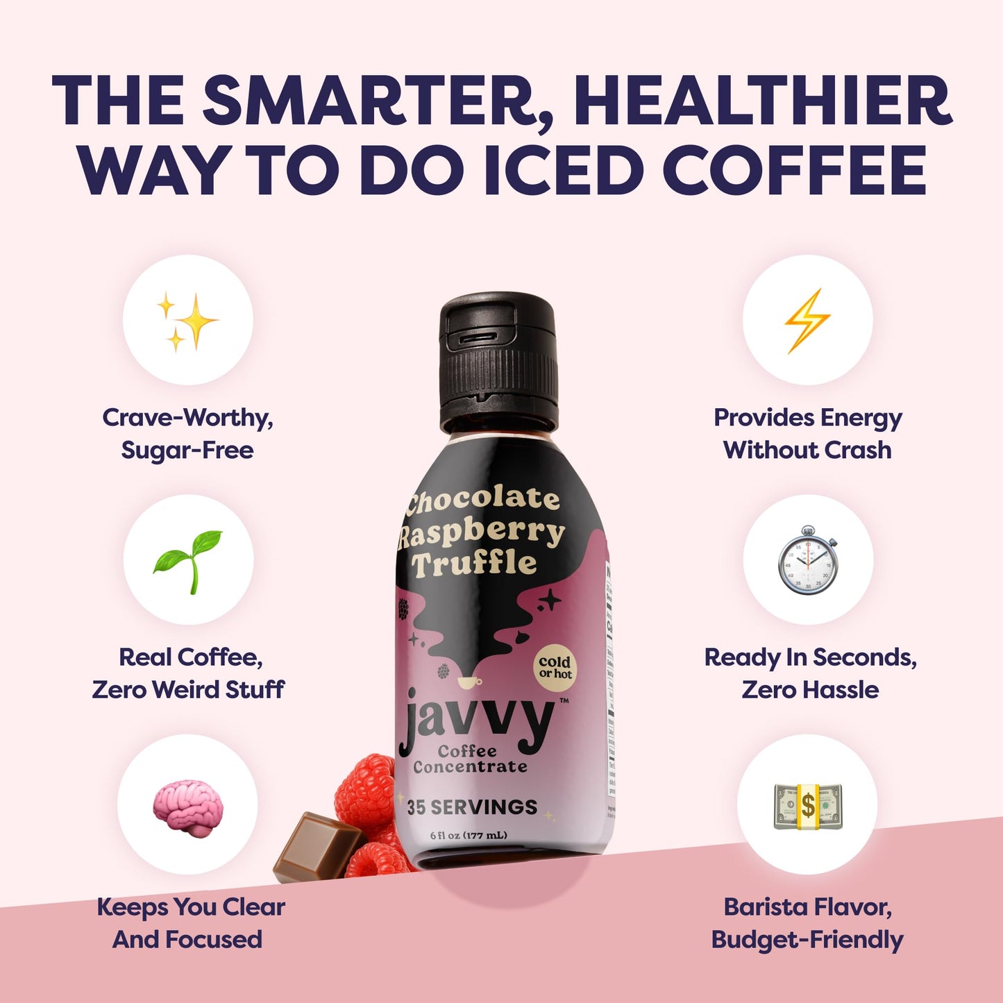 Coffee Concentrate - Limited Release Flavors - Cold Brew Coffee  Perfect for Hot or Iced Instant Coffees  Hot Drinks  Cold Brew Concentrate  35 Servings - Chocolate Raspberry Truffle
