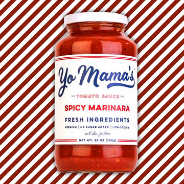 Yo Mamas Foods Keto Spicy Marinara Pasta Sauce, No Sugar Added, Low Carb, Gluten Free, 1.56 lb (Pack of 4)