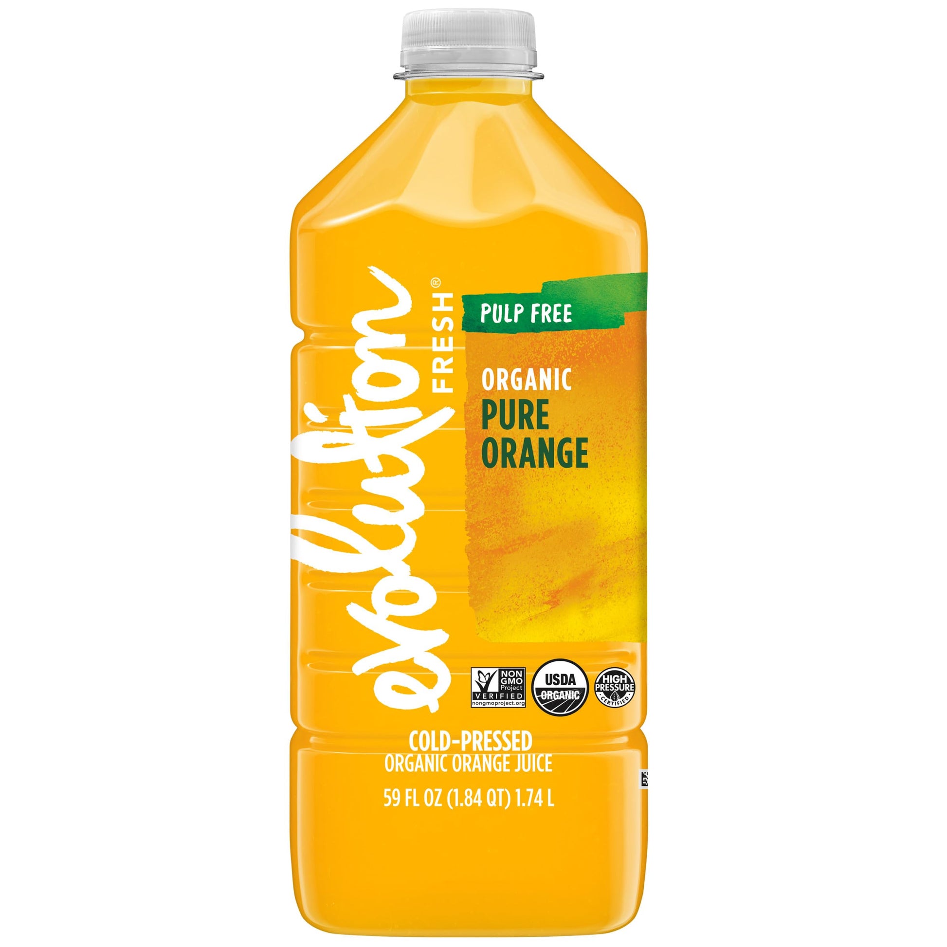 Evolution Fresh Organic Pure Pulp Free Orange Juice, 100% Cold-Pressed Orange Juice, Excellent Source of Antioxidant Vitamin C, 