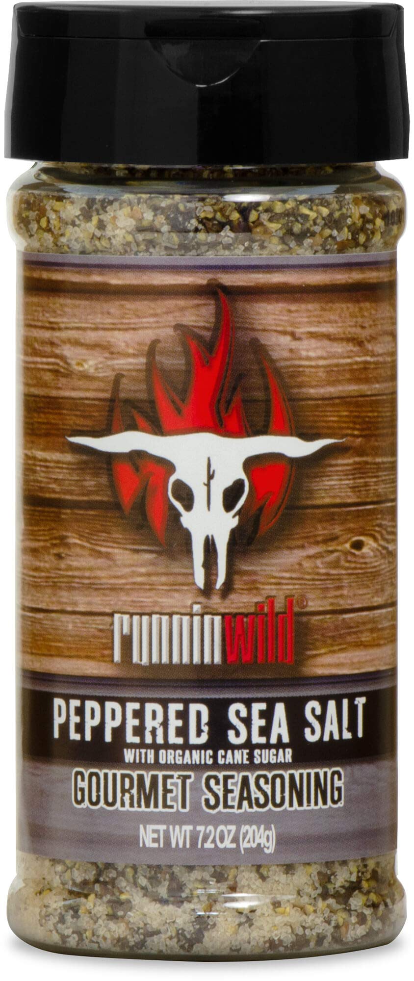 Runnin Wild Pepper Sea Salt Seasoning, Coarse 10 Mesh, 7.2 Ounces