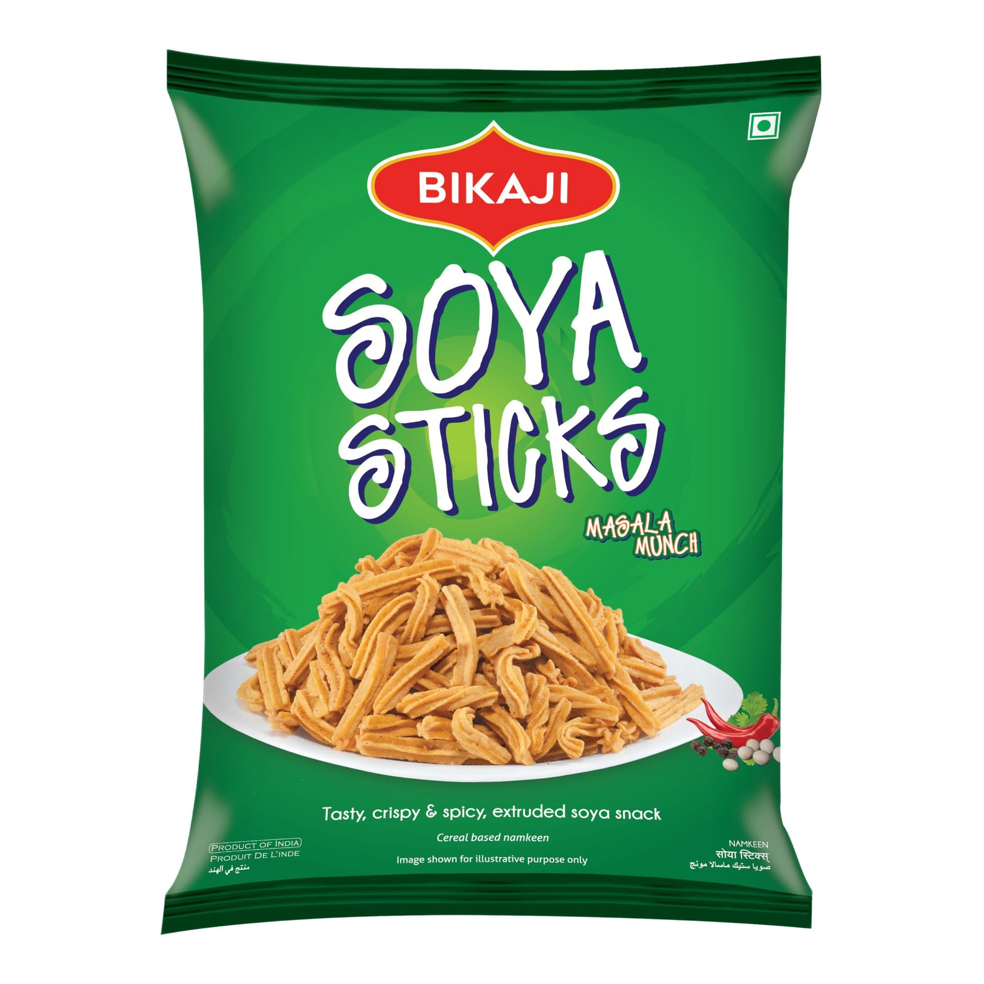 Bikaji Soya Sticks Masala Munch 7.05 Oz (200G)  Spicy And Crunchy Indian Snack  Tasty And Flavorful  Anytime Munch  Party Mix  Bar Snacks  Ready-To-Eat
