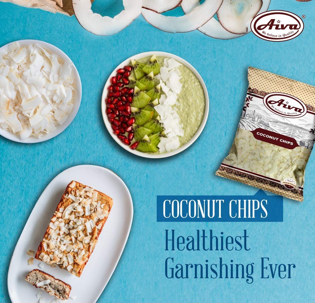 Aiva Unsweetened Raw Coconut Chips 3 Lb Bulk | Premium Quality For Baking, Cooking & Snacking
