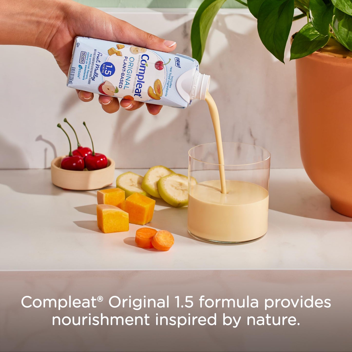 Compleat Original 250mL, Plant-Based Nutritionally Complete Tube Feeding Formula, Fruit Medley Flavor, 24 Pack