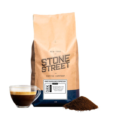 Stone Street Espresso Coffee, Ground, Dark Roast, High Caffeine Blend, 32 oz