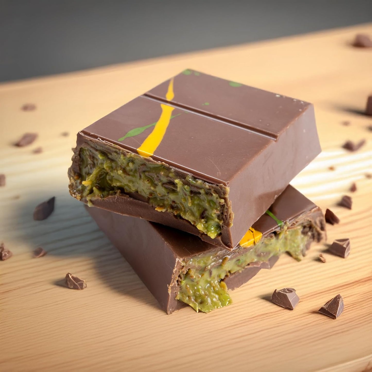 2 Pack Dubai Chocolate Bar Pistachio, Handmade Luxury Knafeh Chocolate Bar With Pistachio Cream And Kataifi (Total 7 Oz - 200G)