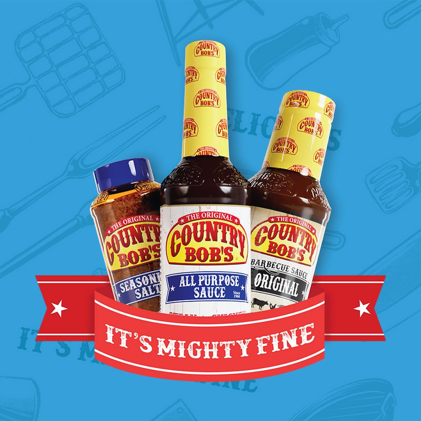 Country Bobs Seasoning & Rub Variety Pack - Includes All Purpose, Original BBQ and Sweet Honey BBQ Sauce, Seasoning Salt and Ma