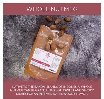Savory Spice Whole Nutmeg - Fresh Whole Nutmeg From Grenada For Baking, Breads, Pies, Pastries, B  Chamel & Stews (5-Count)