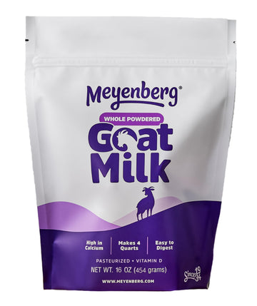 Meyenberg Whole Powdered Goat Milk, Resealable Pouch, Vitamin D, Gluten Free, Keto, Kosher, 16 Fl Oz (Pack Of 1)