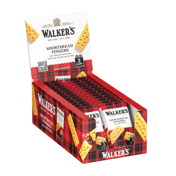 Walkers All-Butter Shortbread Fingers - 2-Count Snack Packs (Pack of 24) - Authentic Shortbread Cookies from Scotland