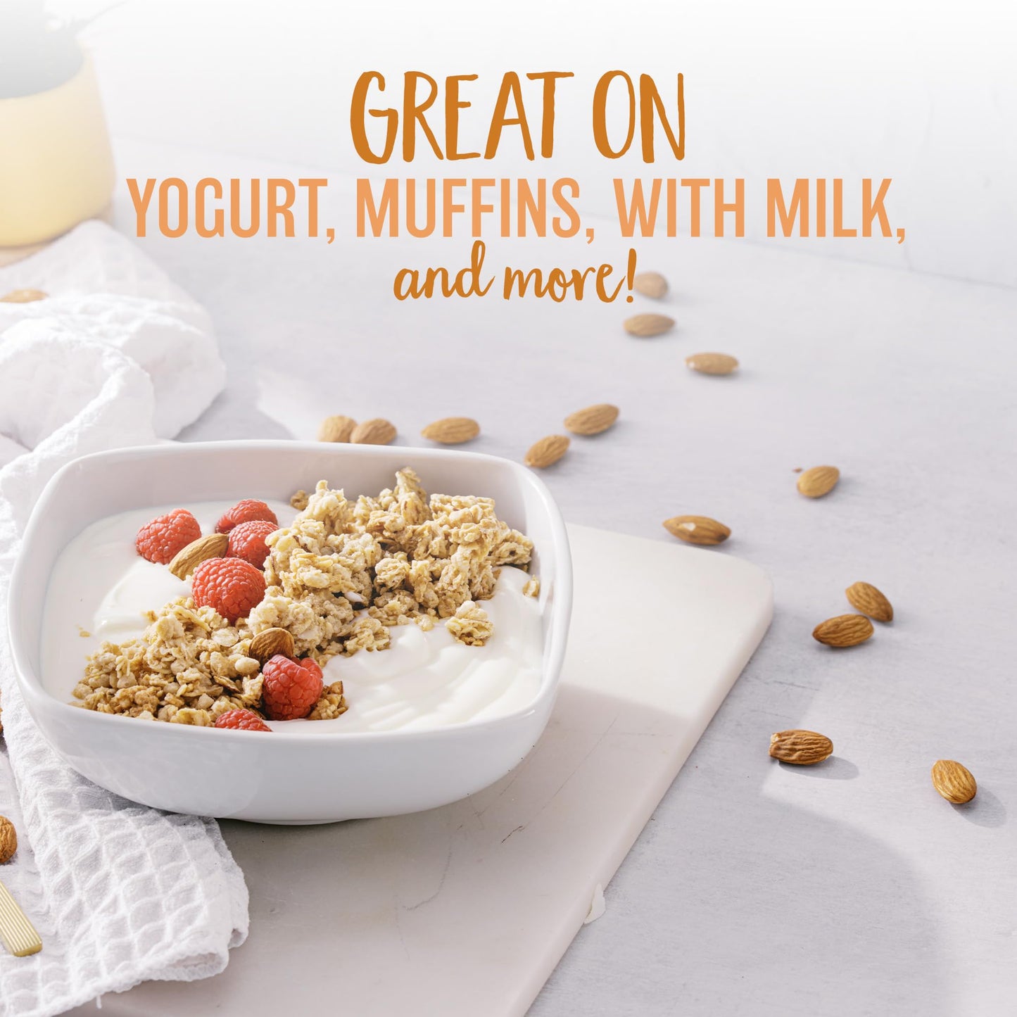 Oatsome Vanilla Almond Granola, Gluten Free, Non-Gmo, 5G Protein, Made With Whole Grain Organic Oats, Honey, Almonds, & Vanilla,