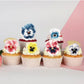 Rssta i Edible Flowers Cake Toppers - 60 Pack Wafer Paper Cupcake Picks for Baby Shower, Wedding, Birthday, Design 6