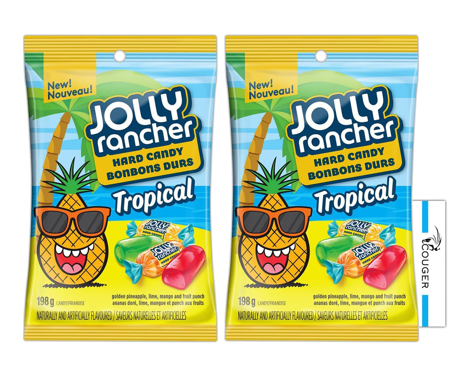 Jolly Rancher Tropical Hard Candy, 198G/7 Oz, Imported From Canada (2-Pack) Bundle With Couger Card