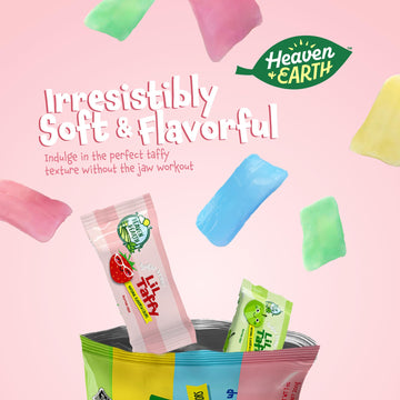 Heaven & Earth Sugar Free Lil Taffy Fruit Mix (Approx. 20 Count) | Dye Free Candy | Made With Natural Colors & Flavors, No High Fructose Corn Syrup, Gluten Free, Nothing Artificial, Goody Bag And Pinata Fillers, Kosher, Wonderfully Delicious!