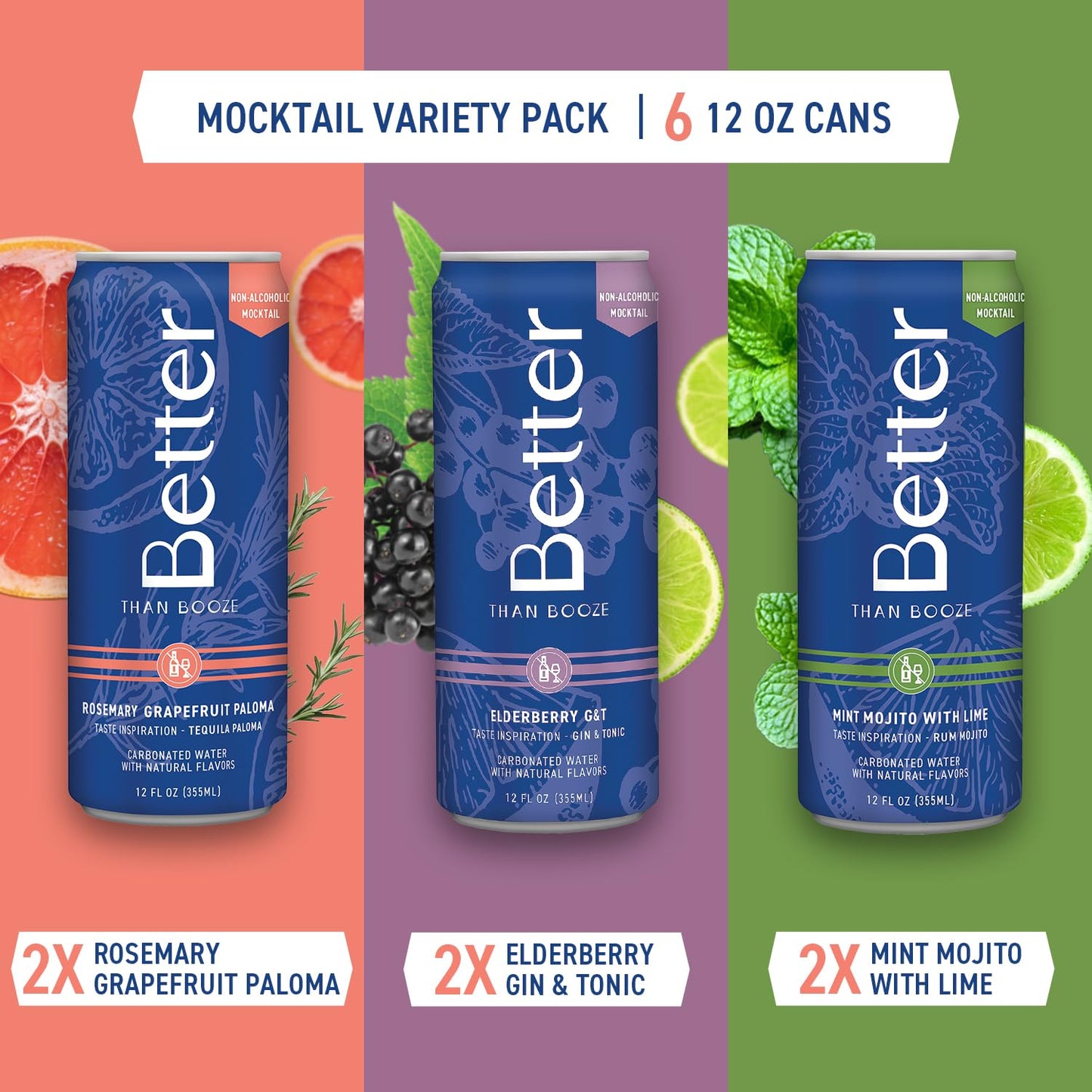 Better Than Booze Non-  ic Mocktails | 12 Pack |    Alternative Beverages | Enjoy Refreshing Drink Moments