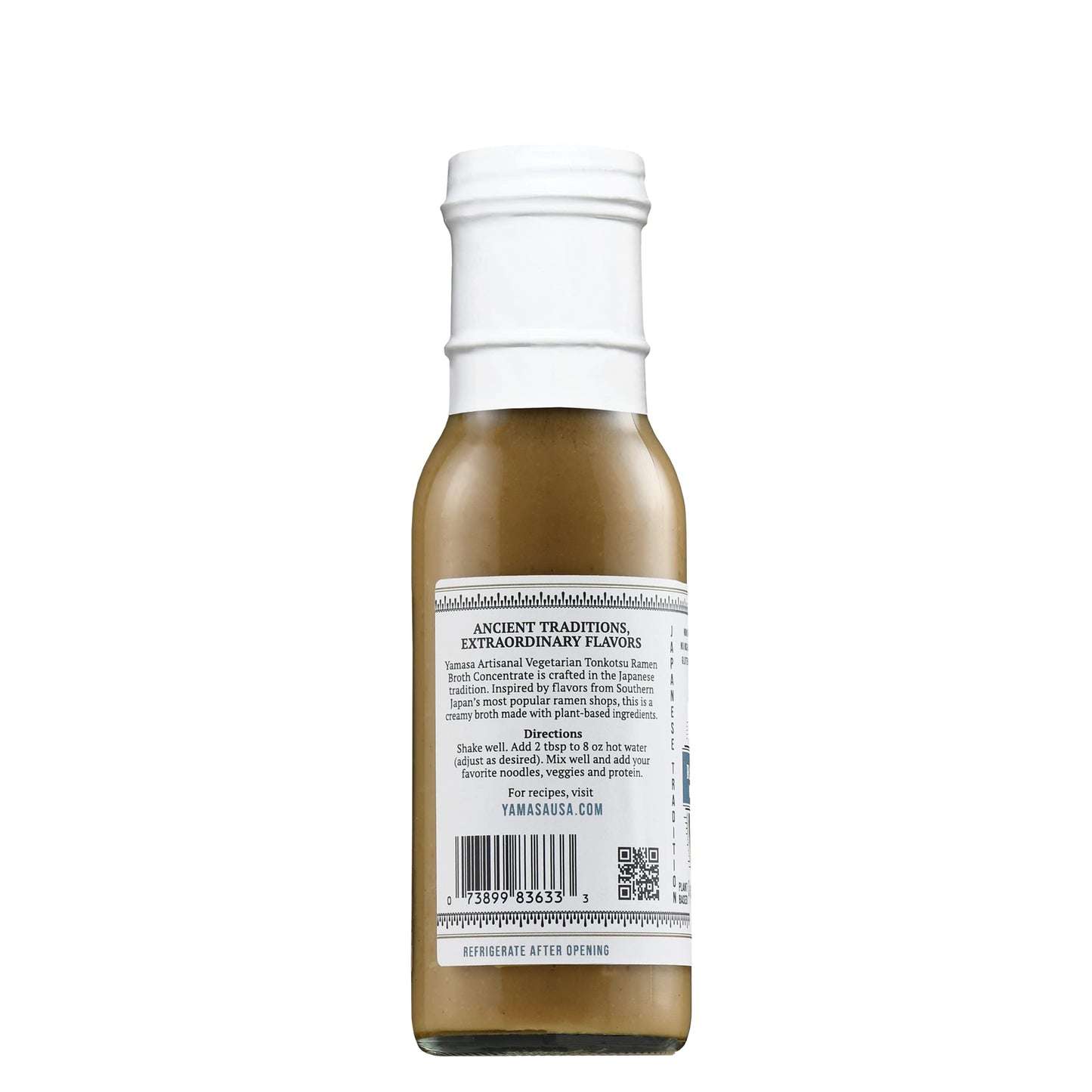 Yamasa, Artisanal Vegetarian Tonkotsu Ramen Broth Concentrate, Serves 8 Bowls, Gluten Free, No MSG Added, No-GMO, Japanese Tradi