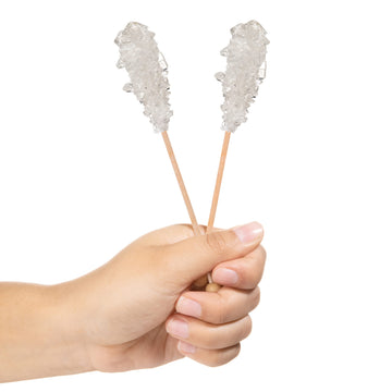 Candy Envy White Cafe Rock Candy Swizzle Sticks - 36 Count - Individually Wrapped