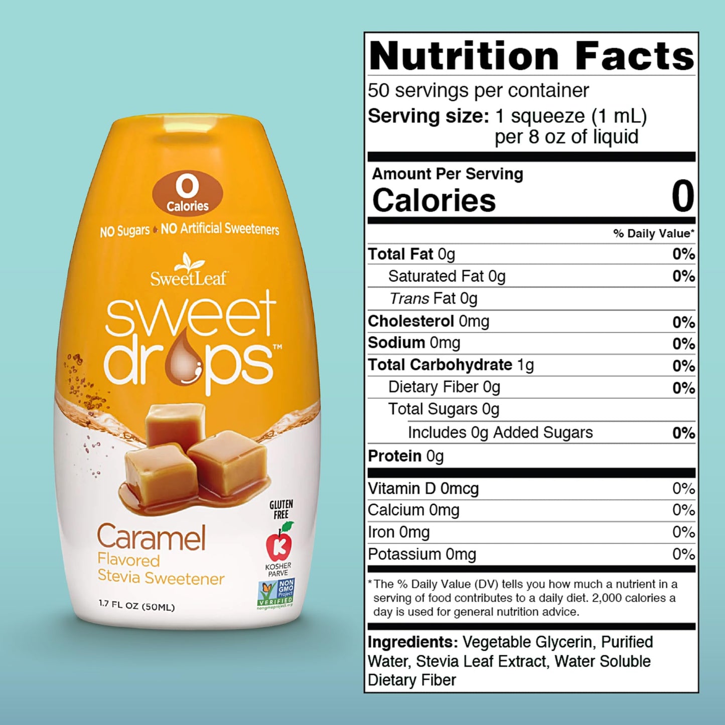 SweetLeaf Sweet Drops Caramel Flavor, 1.69 Fl Oz, Pack of 6