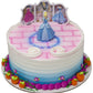 DecoSet Disney Princess Cinderella Transforms Cake Topper, 4-Piece Birthday Cake Decorations Set with Figurine and Dress Sticker