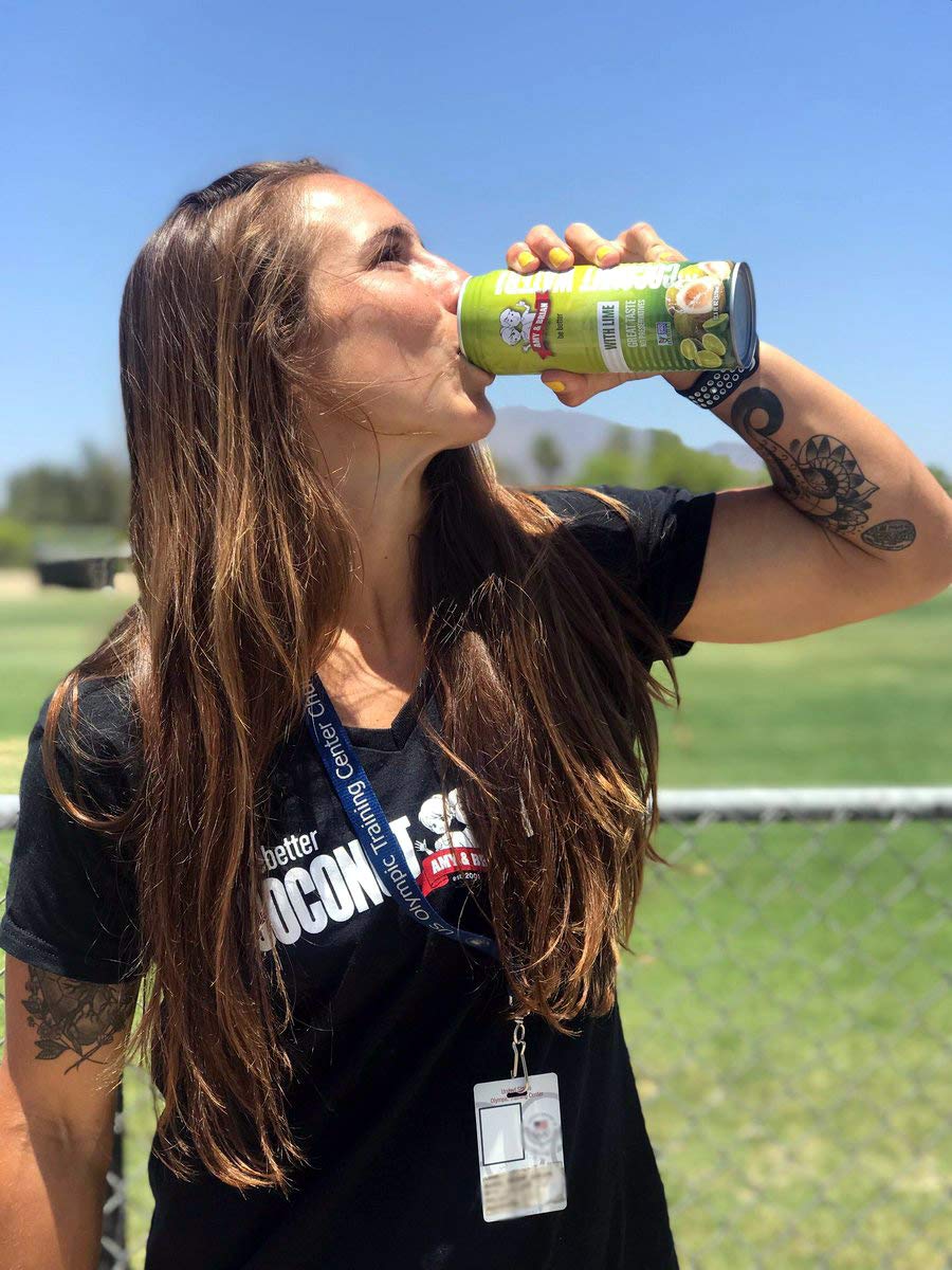 Amy & Brian Coconut Water, Can Lime, 17.5 Fl Oz (Pack of 12)