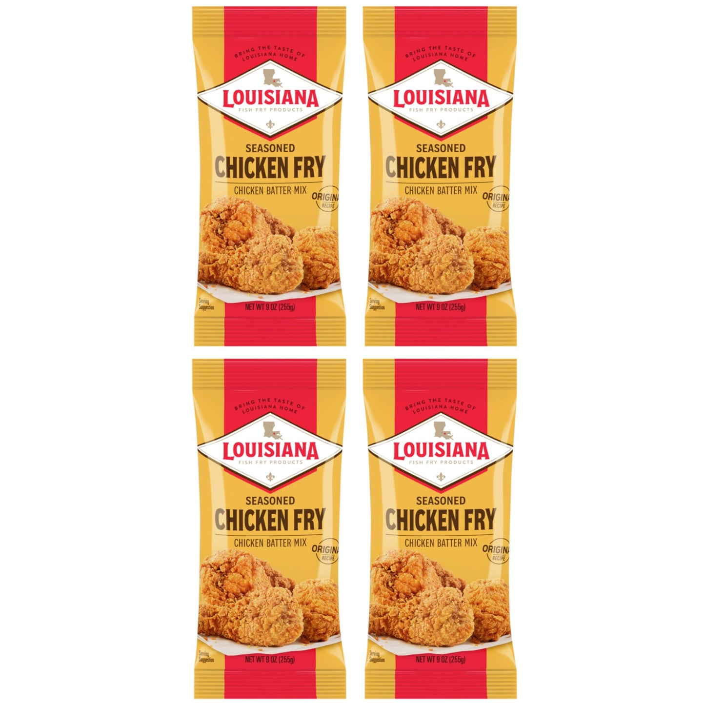Louisiana Seasoned Chicken Fry Batter Pack Of 4 Crispy Southern Coating Mix For Fried Chicken Delicious And Convenient