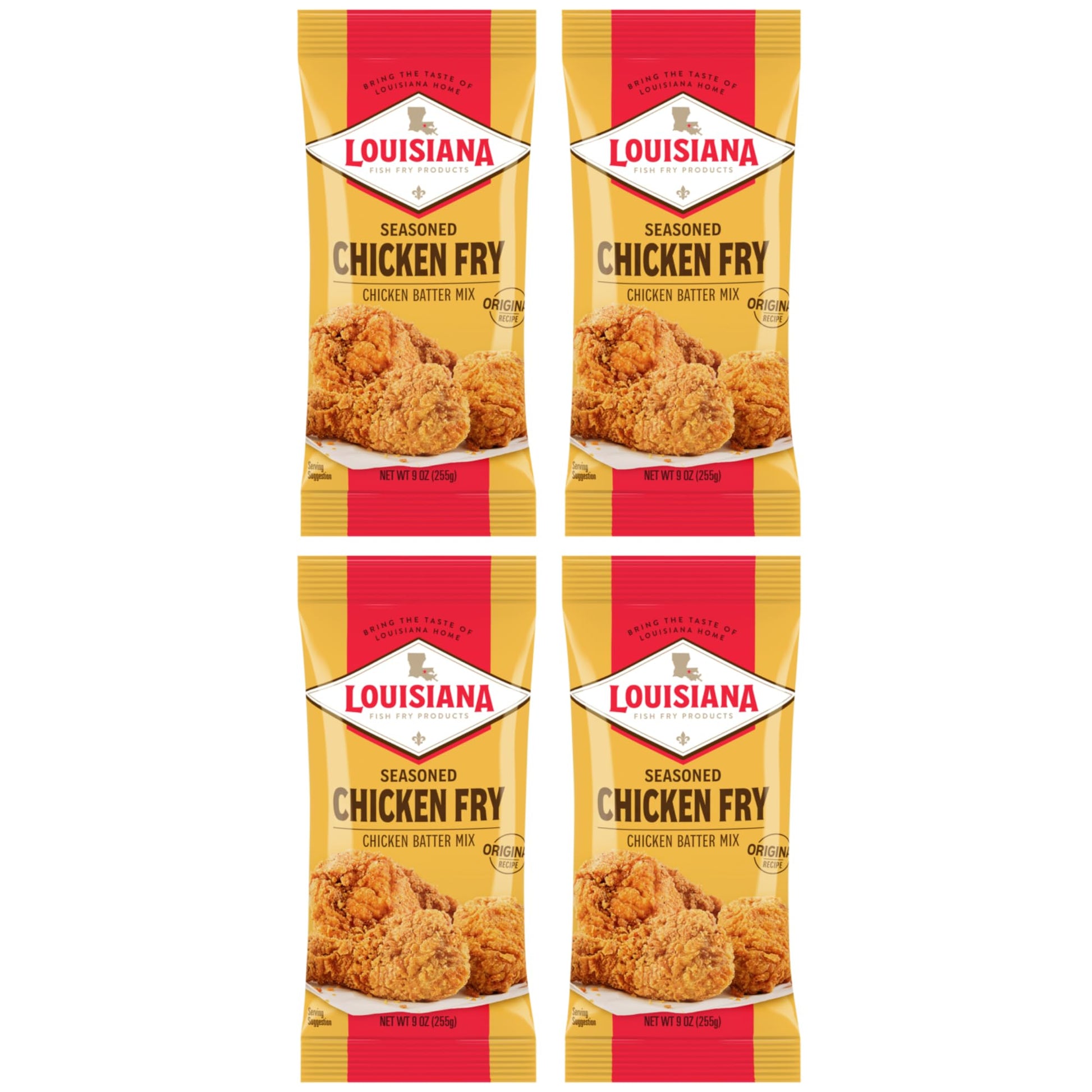 Louisiana Seasoned Chicken Fry Batter Pack Of 4 Crispy Southern Coating Mix For Fried Chicken Delicious And Convenient