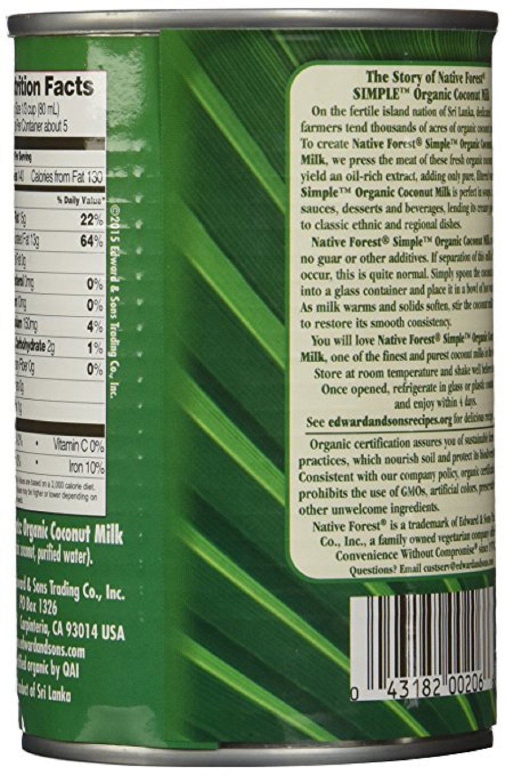 Native Forest Organic Coconut Milk Unsweetened - Coconut Milk Canned, Unsweetened Coconut Milk Organic, Simple - 13.5 Fl Oz (Pack Of 3)
