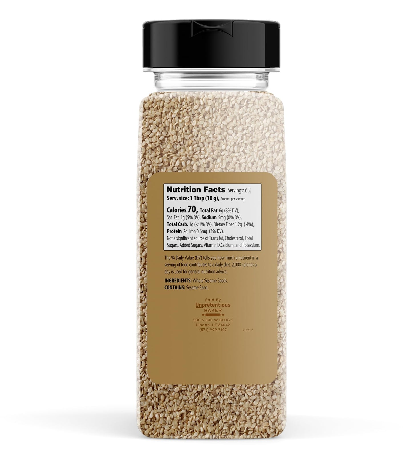 Unpretentious Whole Sesame Seeds (4 Cups), Unhulled, Raw, And Always Pure