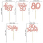 30Pcs Happy 80Th Birthday Cupcake Toppers Eighty Cheers To 80 Years Old Birthday Cupcake Picks For Happy 80Th Birthday Anniversary Party Cake Decorations Rose Gold Glitter