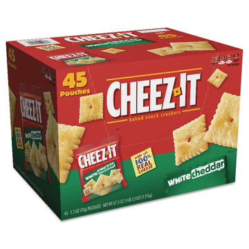 Cheez-It White Cheddar Crackers Snack Packs (1.5 Ounce pouches, 45 Count)