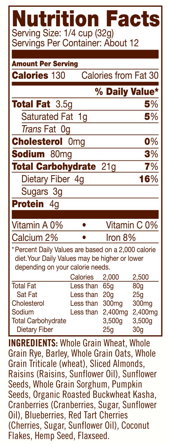 Bobs Red Mill Fruit & Seed Muesli, 14 Oz