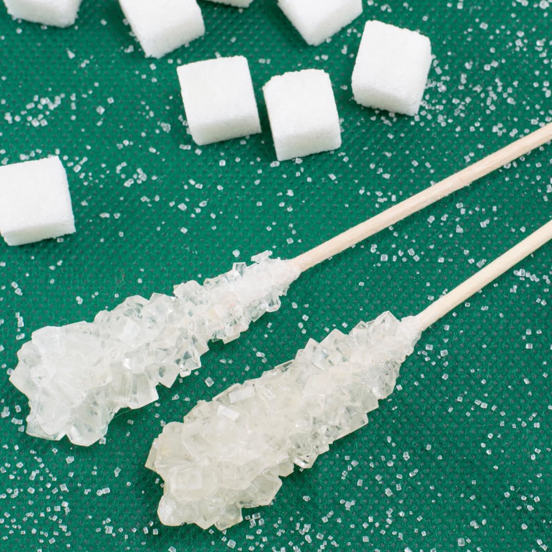 CIVILIZED COFFEE Premium Rock Candy Swizzle Sugar Sticks, All Natural, Non-GMO, 25 Count, Clear