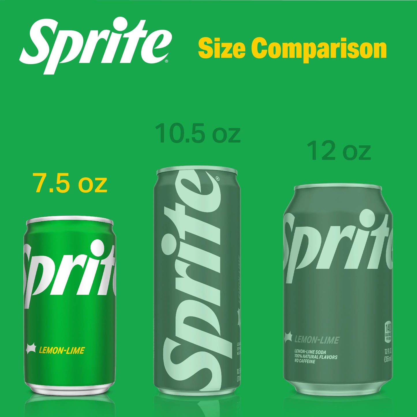 Sprite Lemon Lime Soda Soft Drinks, 7.5 fl oz, Pack of 10, Yellow-Green, Model 049000067248