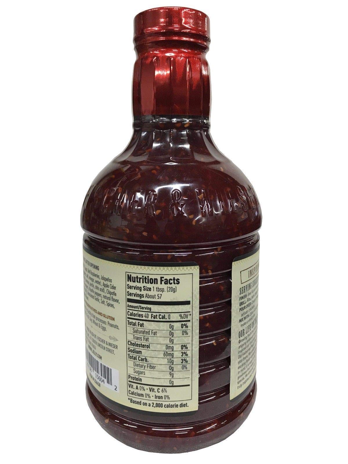 Fischer and Wieser Razzpotle Roasted Raspberry Chipotle Sauce, 40-Ounce Bottle
