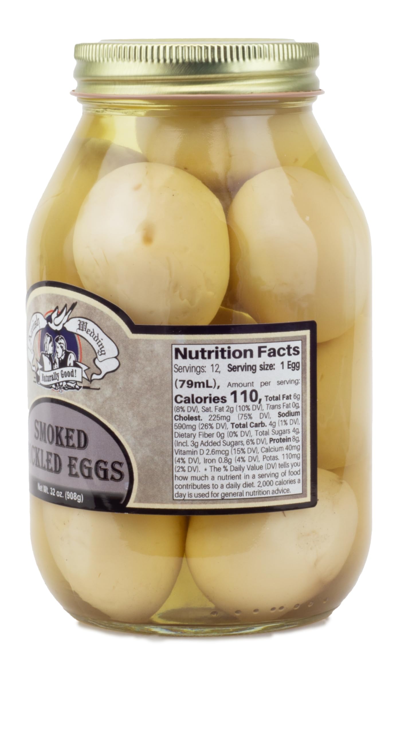 Amish Wedding Smoked Pickled Eggs, 32 Oz, Ready to Eat, USA Made, 2 Pound Pack