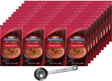 Ghirardelli Double Chocolate Hot Cocoa Mix  3 Pound Box  (Approximately 43) 0.85 oz Packets with Cocoa Scoop