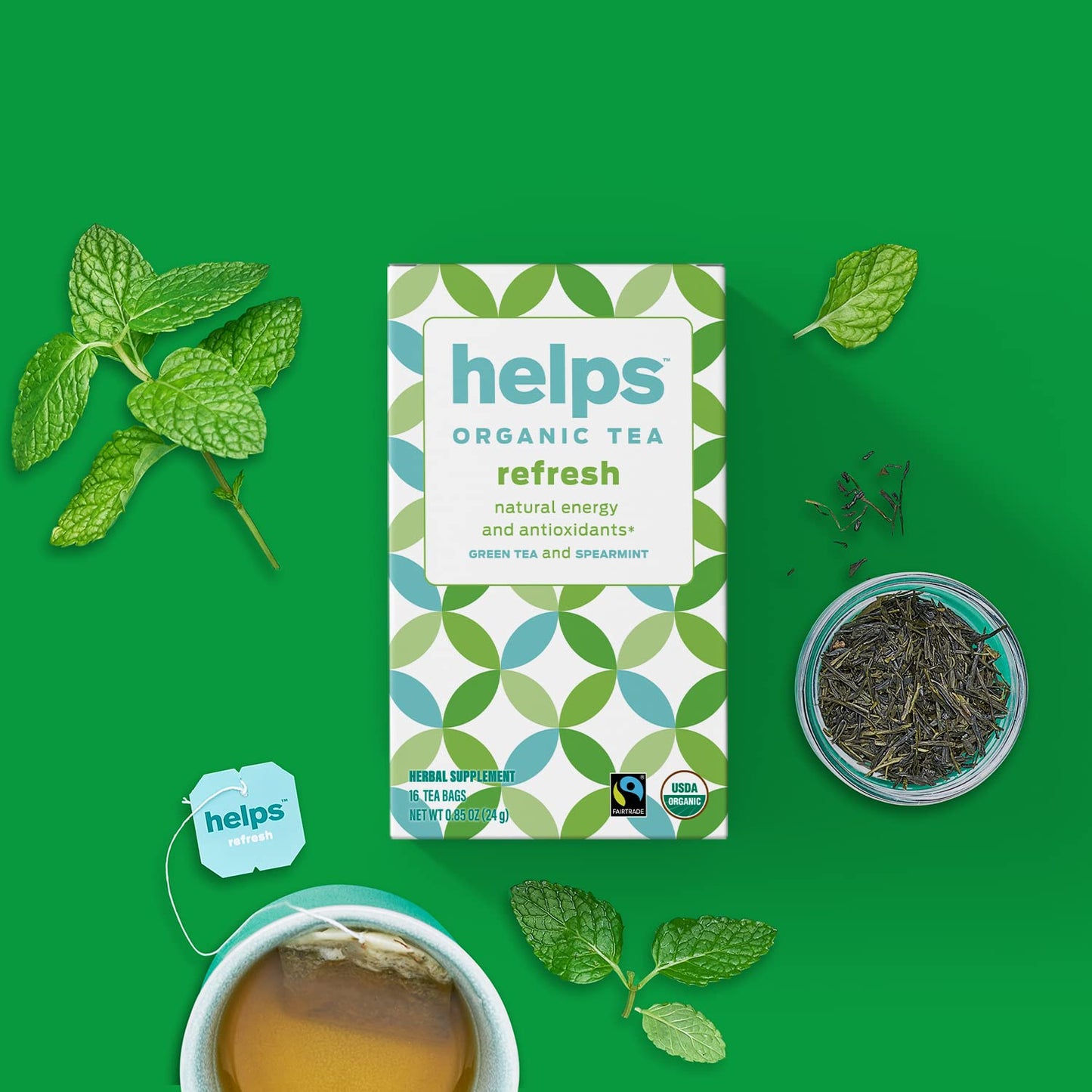 Helps Tea Live Green Organic, 16 Fl Oz