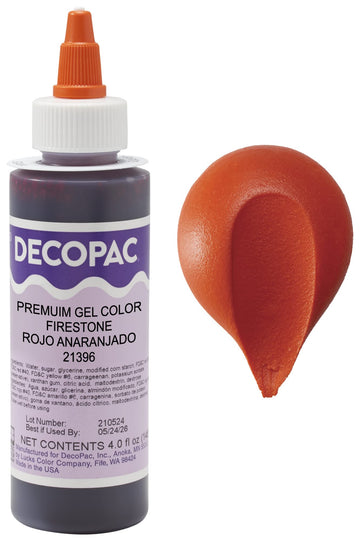 Decopac Firestone Trend Premium Gel Color Cake Decorations, Red Food Coloring - Red Gel Color - 4 Fl Oz