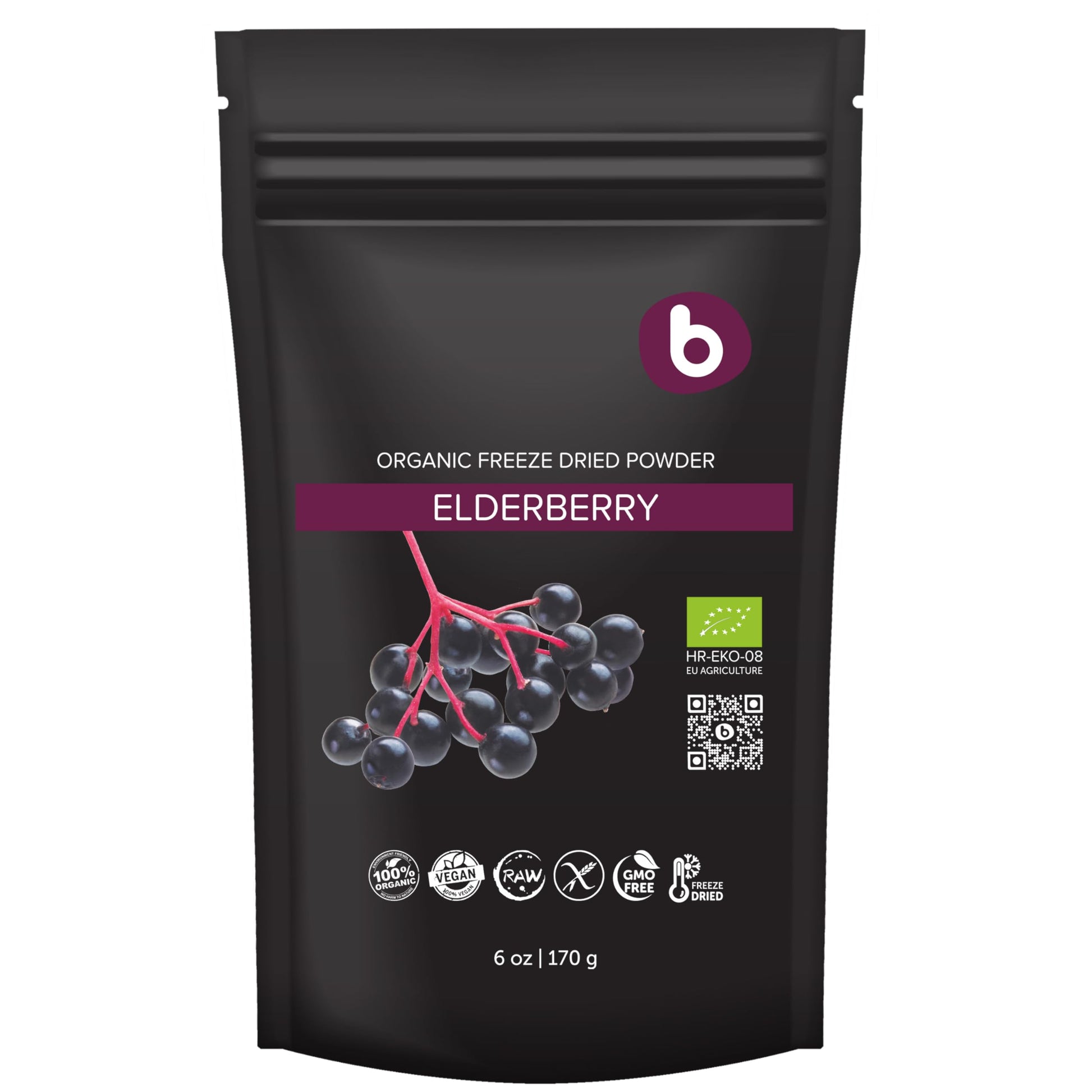 Organic Elderberry Powder from Freeze Dried Elderberries - Natural Immune Support, Rich in Antioxidants, Ideal for Health and We
