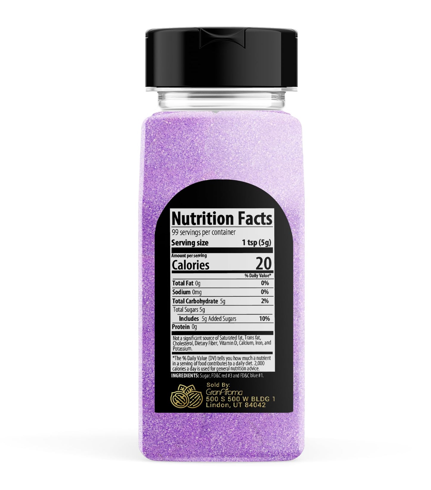 GranAroma Sanding Sugar, Decorative for Cookies & Sweets, 1.1 Pound, Purple