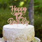YCTHUNFISH Happy 12th Birthday Cake Topper Glitter Heart Star, Rose Gold, 5.4x9.2 inches, Cake Decorations for Children
