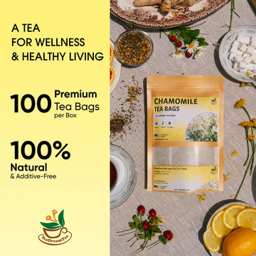 TeaDreamTea Chamomile Tea Bags | Caffeine-Free Sleep Tea | 100 Count