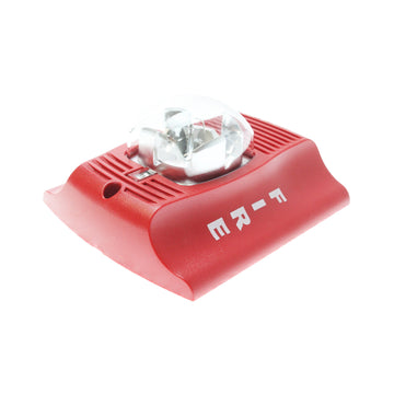 Horn Strobe, Wall, 2-Wire, Std Candela, Red