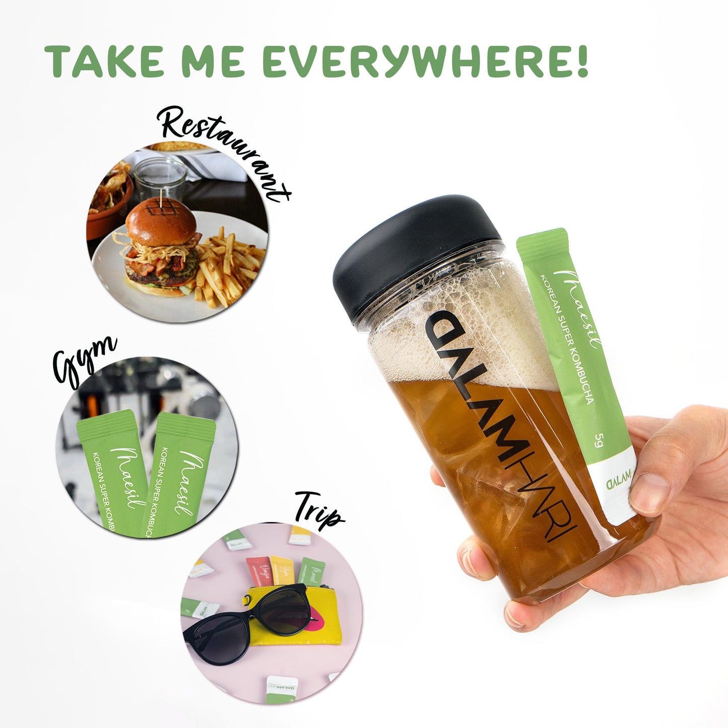 Dalamhari Kombucha Powder | Green Plum 20T | Kombucha Drink Probiotic Soda Urban Kombucha Synergy Scoby Kombucha Starter Kit Ada