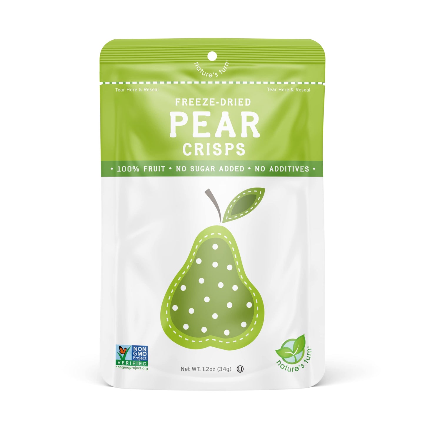 Nature'S Turn Freeze-Dried Fruit Snacks, Pear Crisps, Pack Of 6 (1.2 Oz Each)