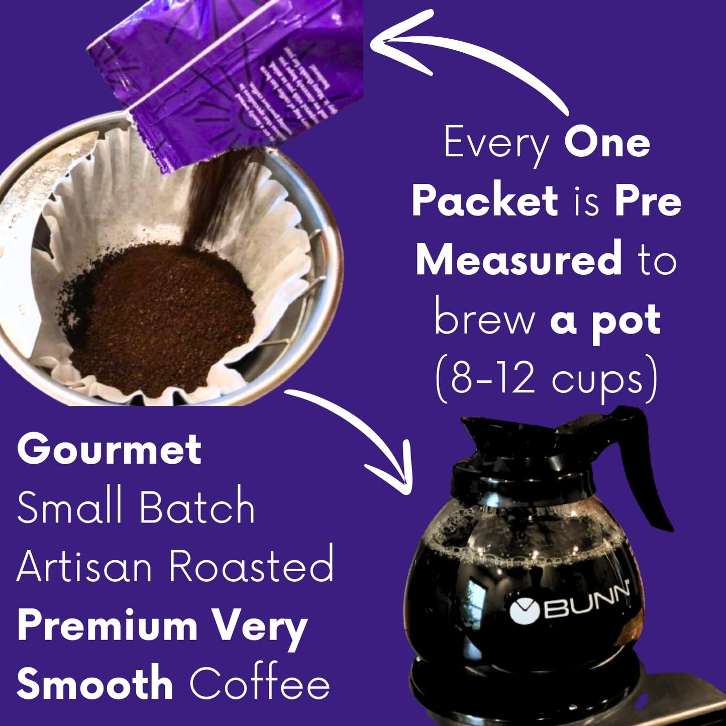 Coffee Packets, European French Roast, Dark Roast Coffee Packs, Single Pot Individual Coffee Packets, Coffee Singles Packets For