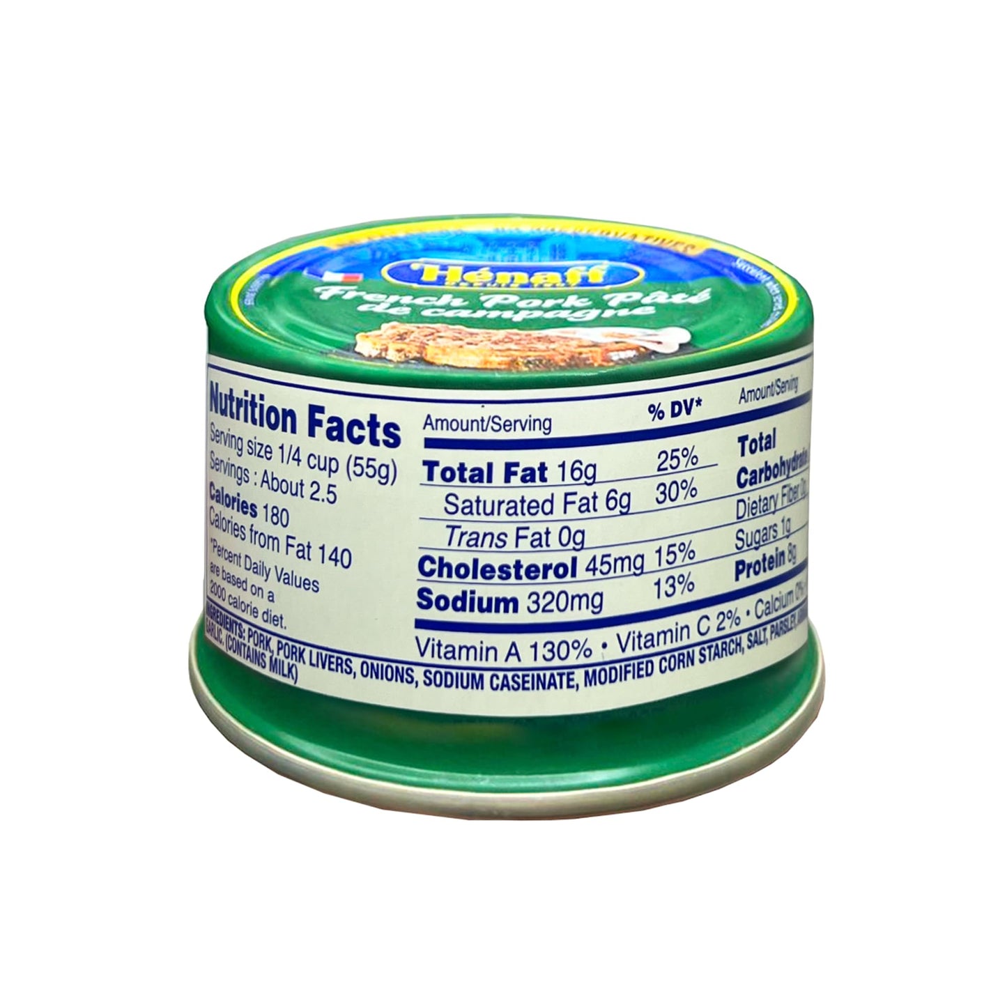 Hénaff Country Pâté, French Pork Pâté de Campagne - 130g, 4 Pack